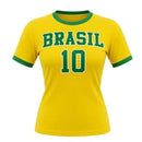 Camisa Do Brasil Feminina Amarela Copa Do Mundo 2026