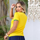 Camisa Do Brasil Feminina Amarela Copa Do Mundo 2026